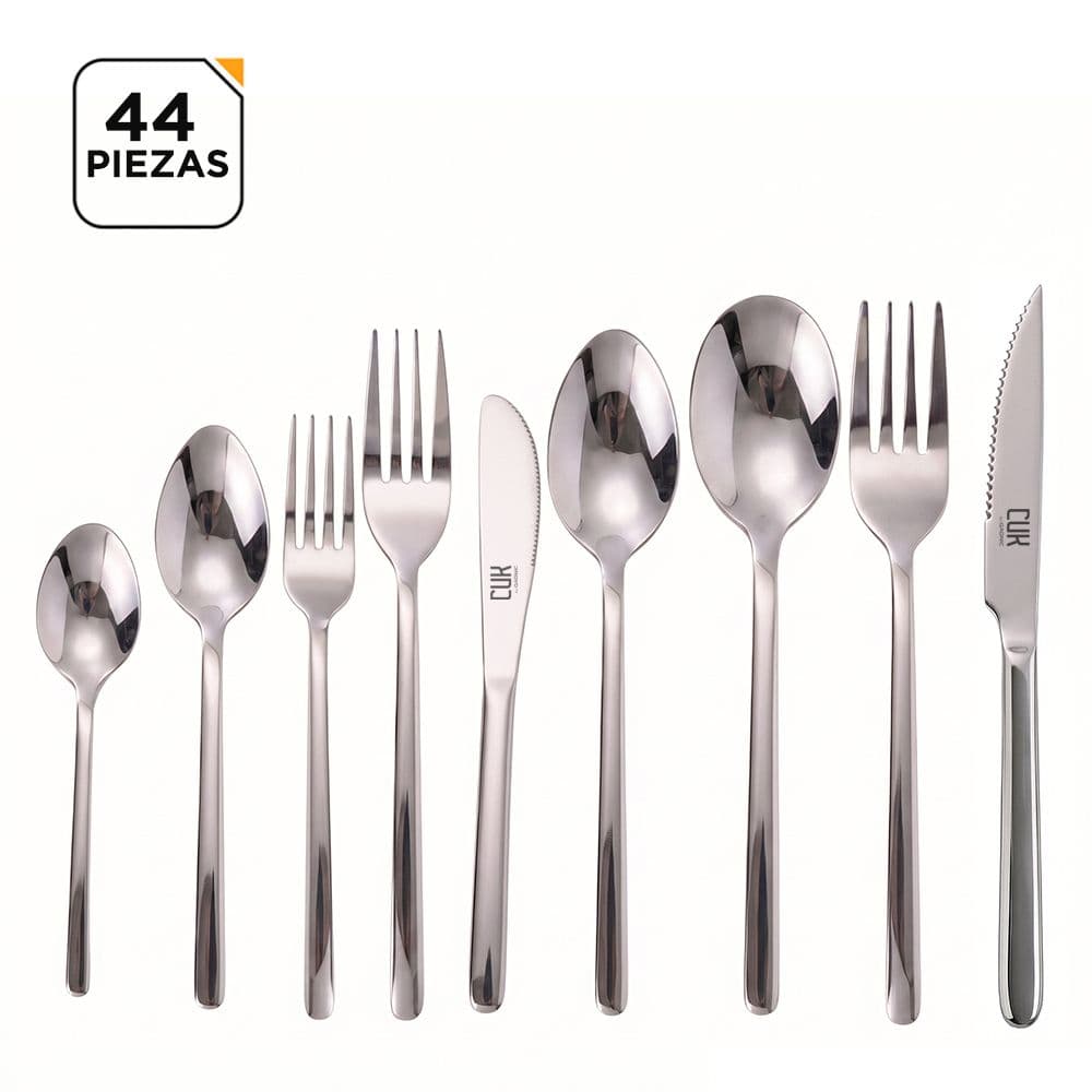 Juego de Cubiertos 44 Piezas Cuk by Gadnic Acero Inoxidable