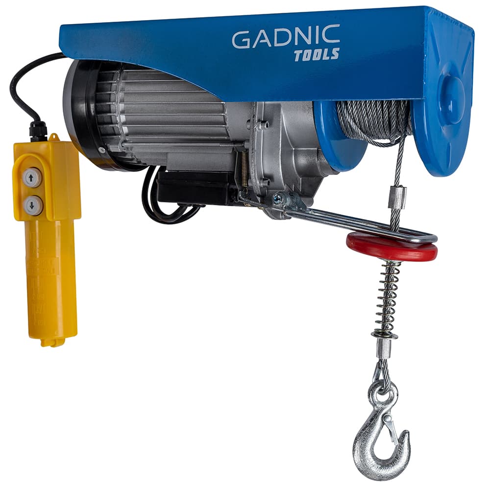 Aparejo Eléctrico Gadnic AP500 Hasta 500kg 1020w Gancho Doble y Simple Reforzado 12 Metros 