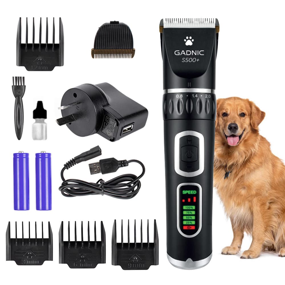 Maquina De Cortar Pelo Para Perros Gadnic S500 Recargable Inalambrica Regulable Con Peines
