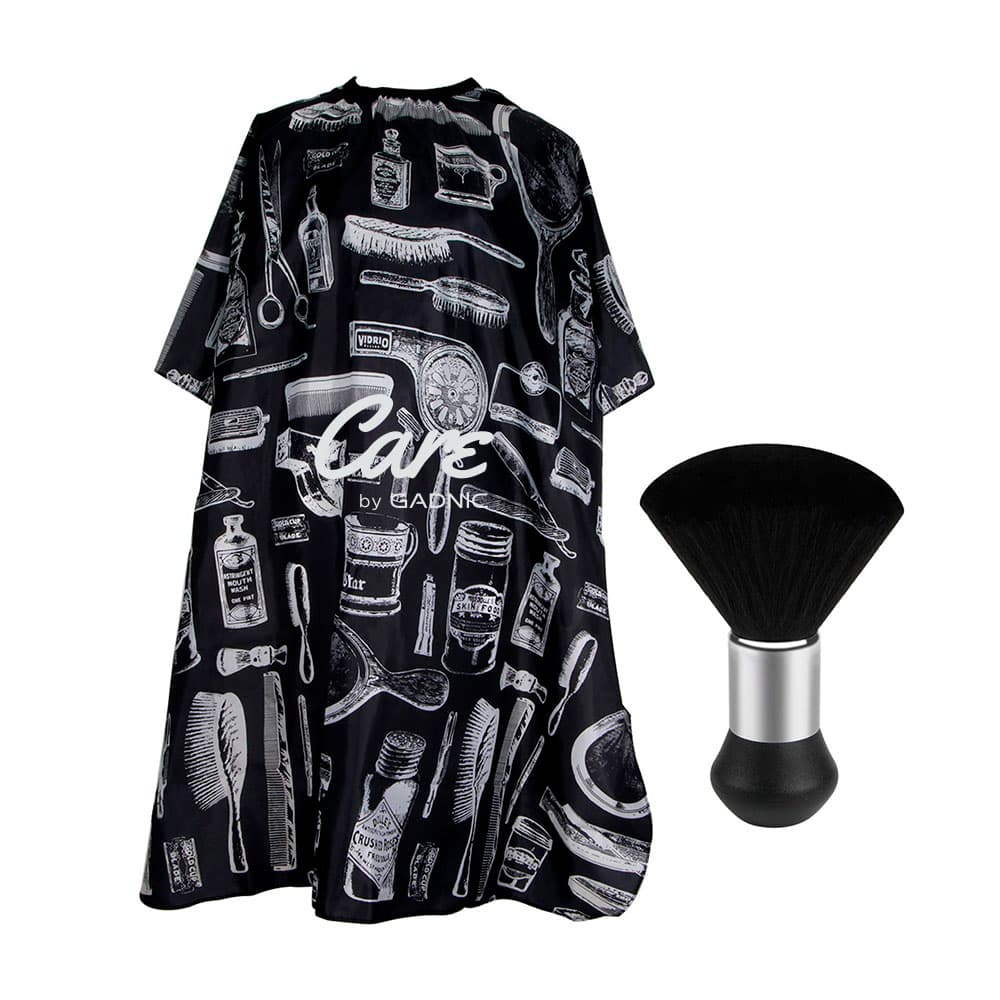 Set Barberia Capa con Diseño Gadnic  Cepillo Sacapelo