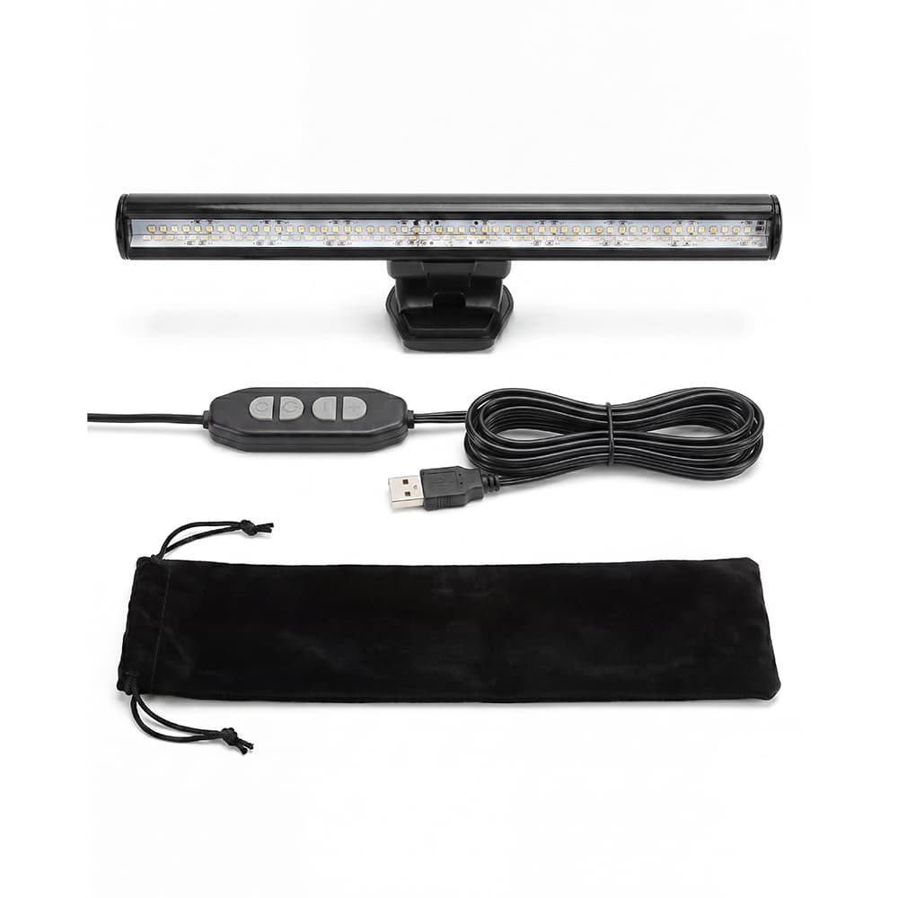 Lampara LED USB Gadnic Para Notebook 3W 4 Niveles De Brillo 3 Tonos De Luz Cable 80 Cm Con Estuche