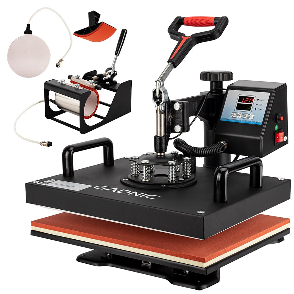 Máquina de Sublimado Estampado Gadnic MS2 Combinada Multifuncional 8 en 1 Control Digital 29x38cm 1200W 
