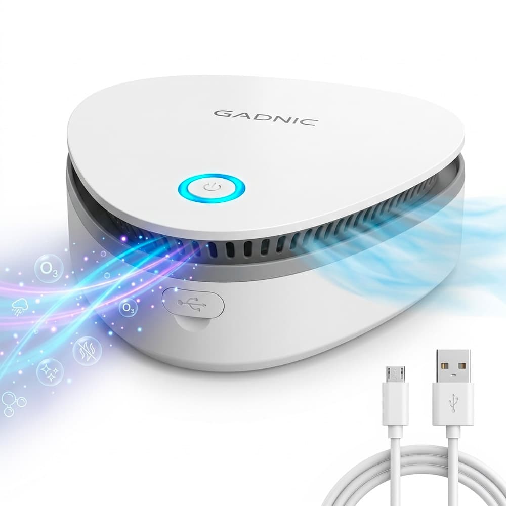 Ozonizador Esterilizador Gadnic Recargable 1800 mAh Purificador De Aire Portatil Generador De Ozono USB Para Hogar Auto Y Heladera