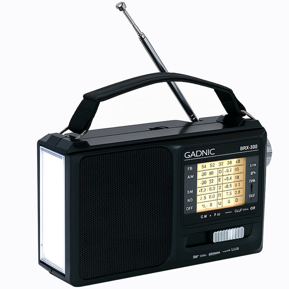 Radio Portátil Gadnic BT AM/FM Inalámbrica Recargable Potente Sonido Con Linterna LED 5W