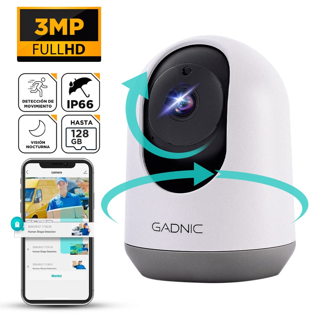 Kit x2 Cámaras de Seguridad Gadnic IP Motorizada 3MP Full HD Visión Nocturna