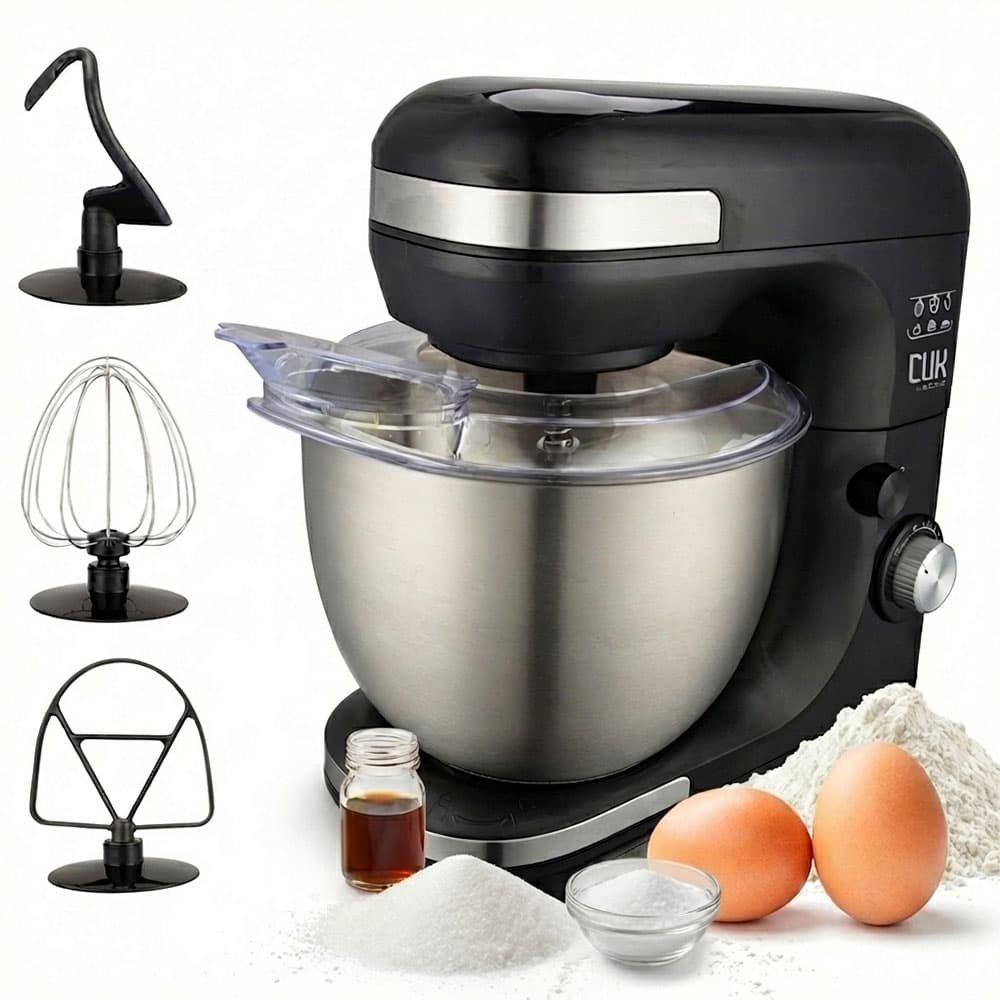 Batidora Planetaria Cuk By Gadnic 600W 5L Bowl Acero Inoxidable SUS304 7 Velocidades 220V Tapa Anti Salpicaduras Accesorios