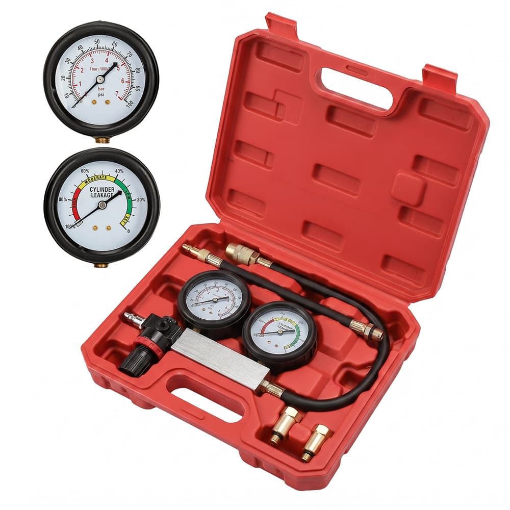 Medidor de Compresión y Comprobador De Fugas De Cilindros Gadnic 0 a 100 PSI Automotriz Con Adaptadores