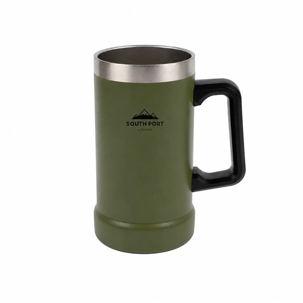 Vaso Chopero Térmico South Port By Gadnic 710 ml Doble Capa Acero Inoxidable 304 + 201 Con Manija Ergonómica