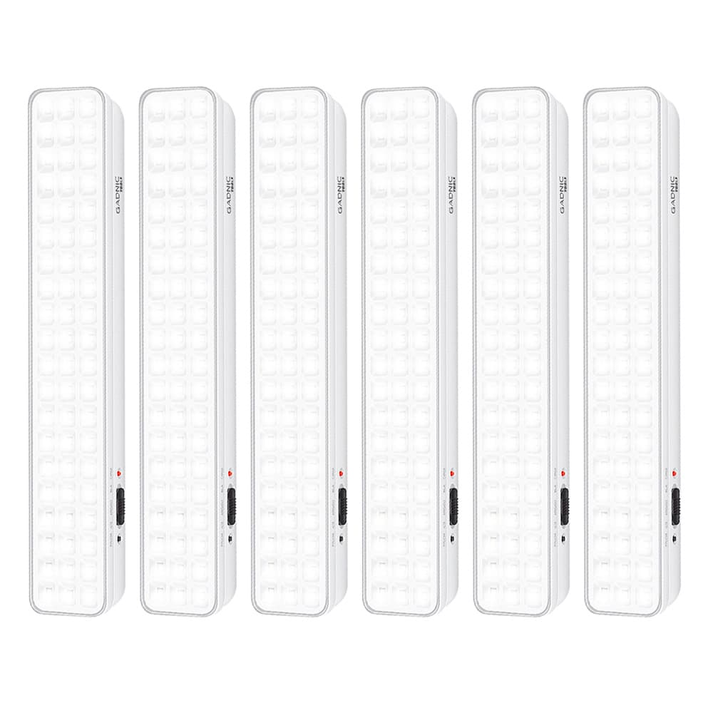 Kit x6 Luces De Emergencia Gadnic LED Recargable Automática 60 LEDs Seguridad