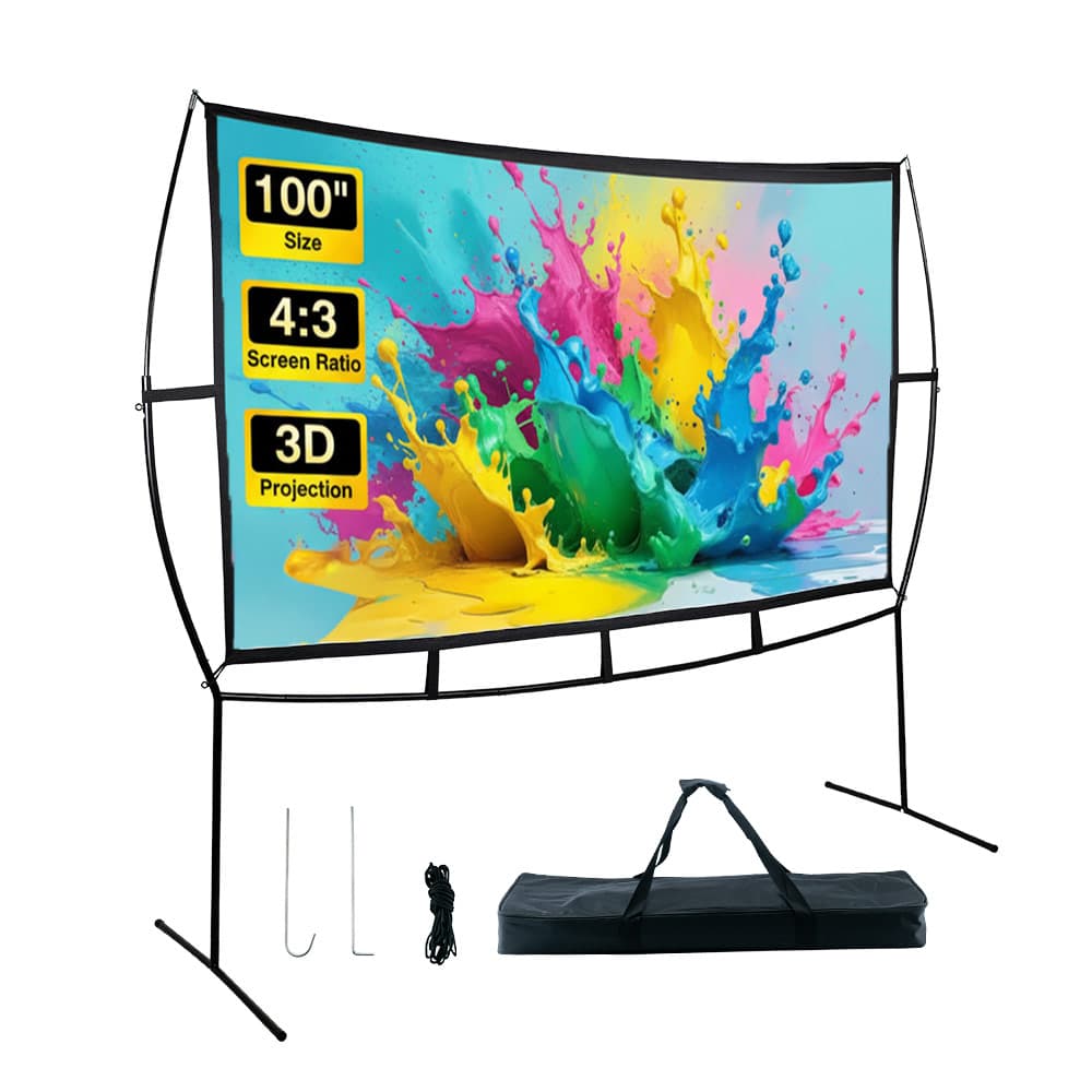 Pantalla De Proyector Gadnic 100 Pulgadas Con Soporte Plegable Portátil