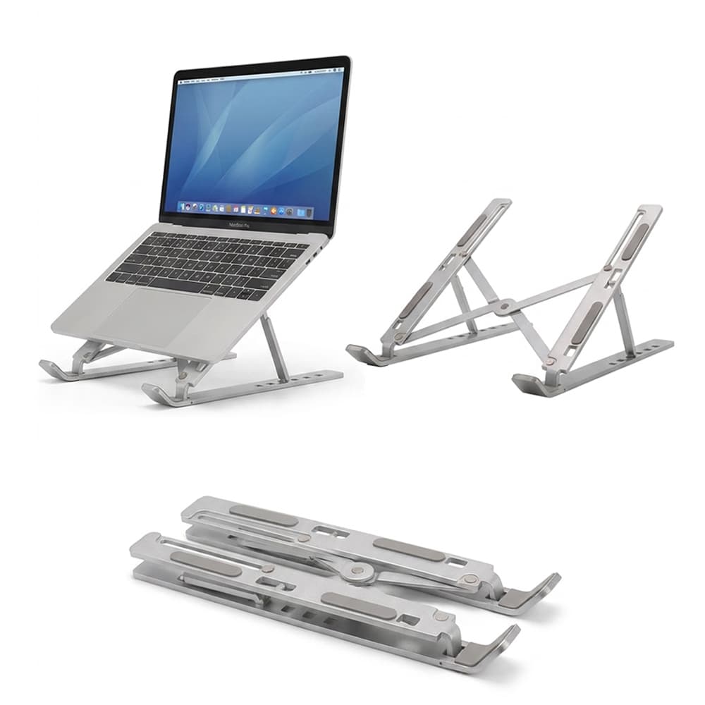 Soporte Para Notebook Gadnic Hasta 15.6” De Aluminio Con Altura Ajustable Antideslizante Plegable Portátil